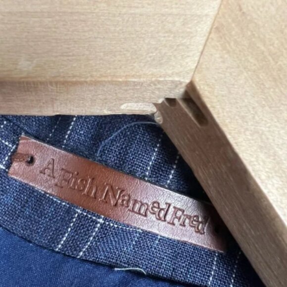 A Fish Named Fred Linen Blazer Jacket Size 40 - Picture 8 of 9